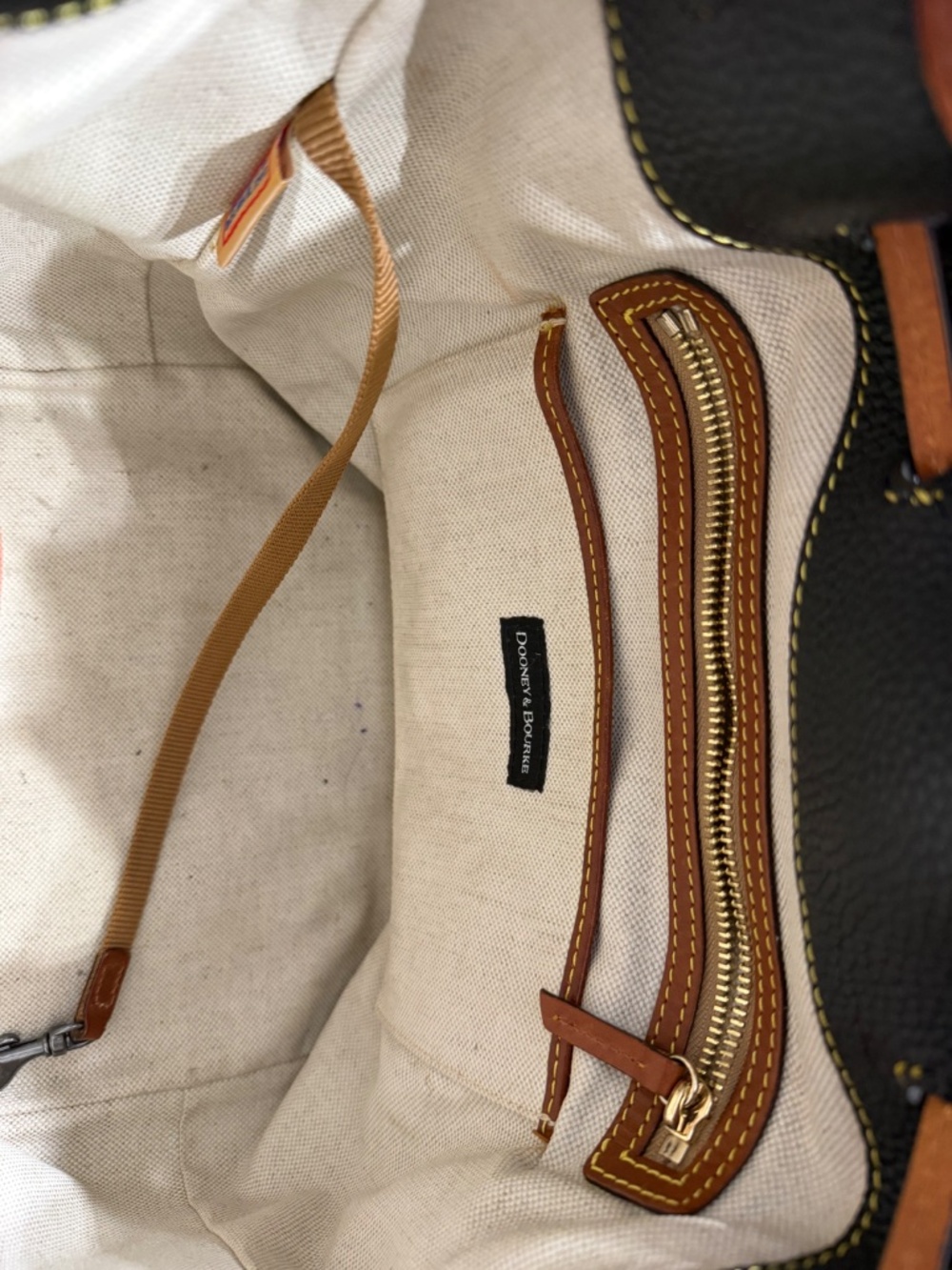 Dooney & Bourke Black Pebbled Leather Drawstring Bag - Picture 8 of 10